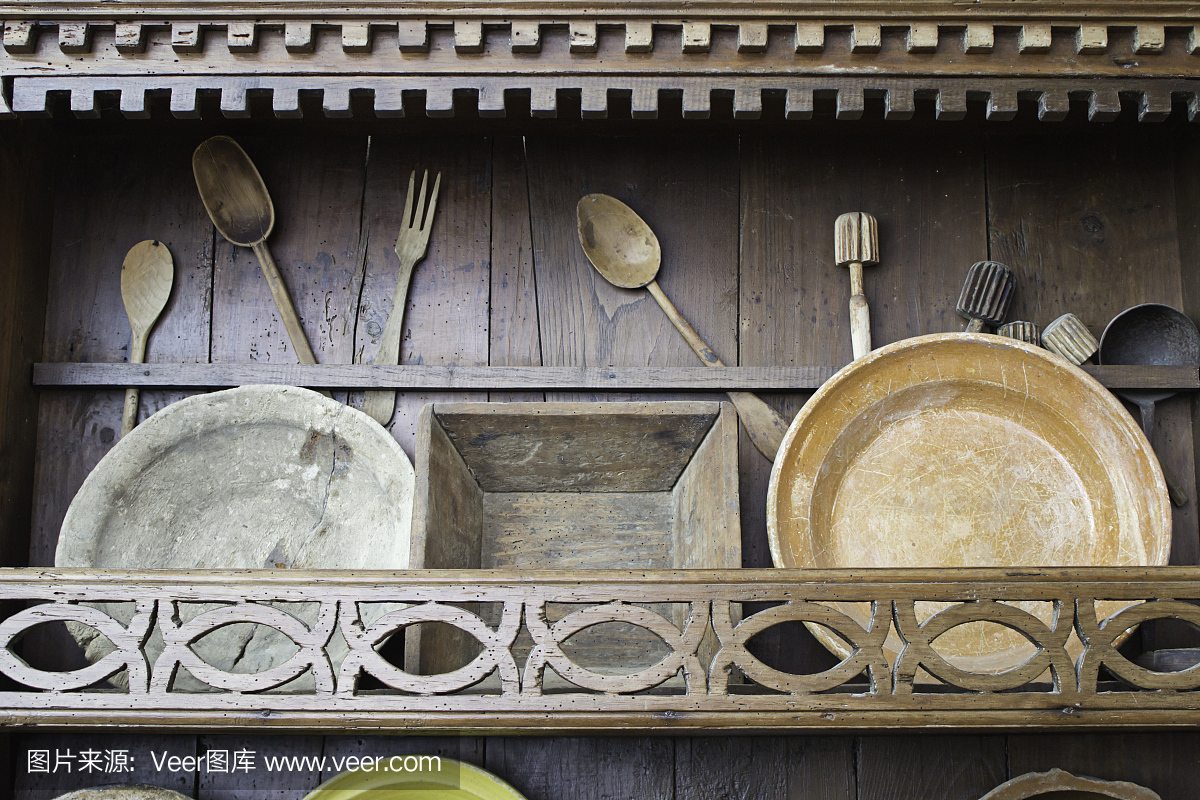 古董木制厨房